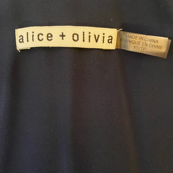 Alice + Olivia Fierra Silk Blend Tank Dress Navy Blue Y-Back Mini Size XS/TP - Picture 2 of 13